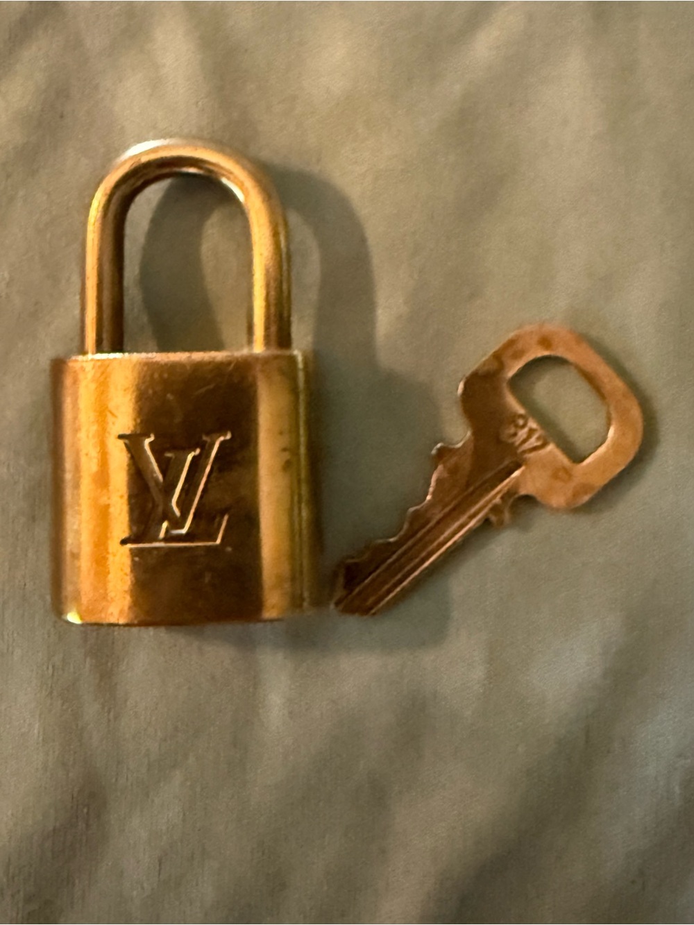 Louis Vuitton Gold Padlock and Key #317 Accessories